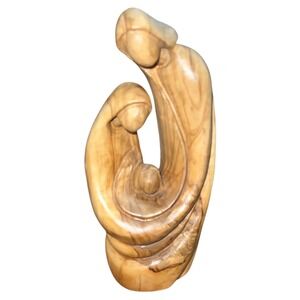 Olive Wood Nativity Scene Holy Family Sculpture Figurine Hand Carved Bethlehem
